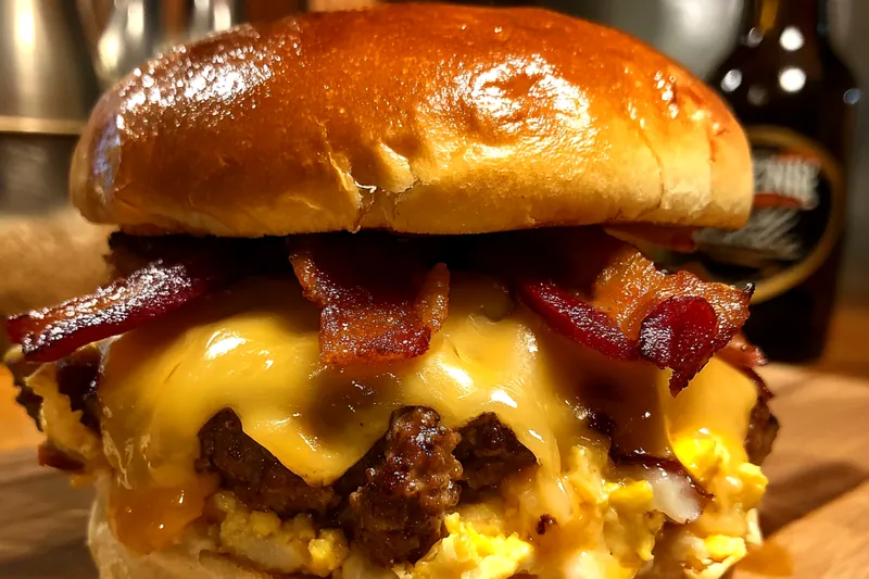 Cooking process for Bacon Cheese Sloppy Sandwich