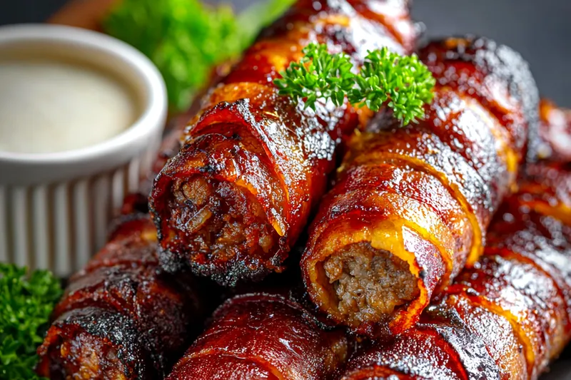 Cooking process for Bacon Wrapped Meat Delights