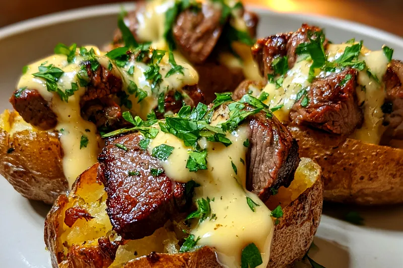 Fresh ingredients for Baked Potato Steak Delight