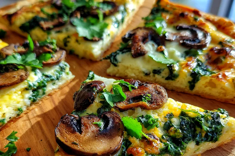 Cooking process for Baked Spinach Mushroom Quesadillas