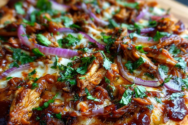 Fresh ingredients for Barbecue Chicken Pizza Delight