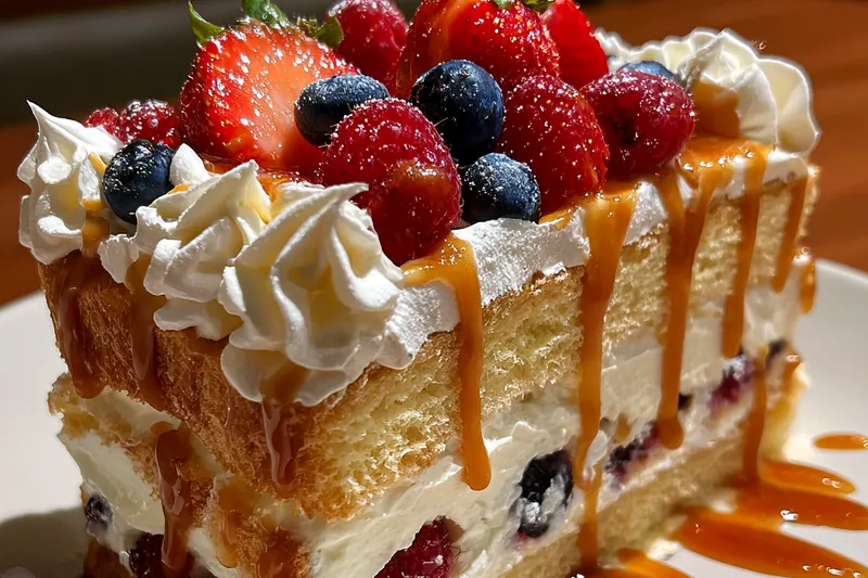 Fresh ingredients for Berry Cream Layer Cake