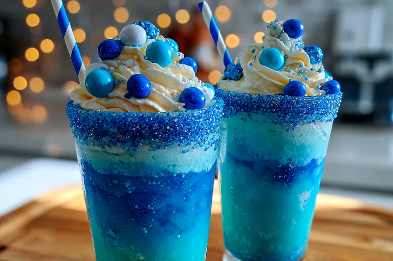 Fresh ingredients for Blue Frosty Cocktail