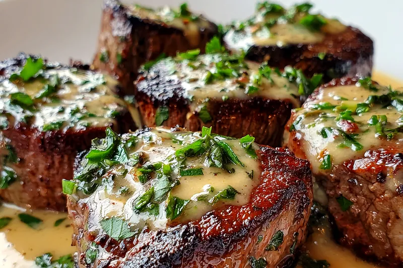 Fresh ingredients for Bourbon Garlic Cream Steak