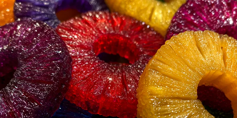 Candied Rainbow Pineapple Rings