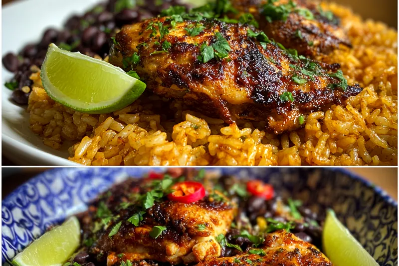 Fresh ingredients for Caribbean Style Chicken Rice