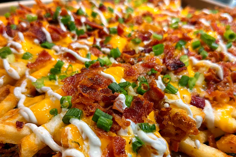 Fresh ingredients for Cheesy Bacon Ranch Fries