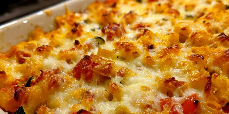 Cheesy Baked Mediterranean Vegetable Pasta