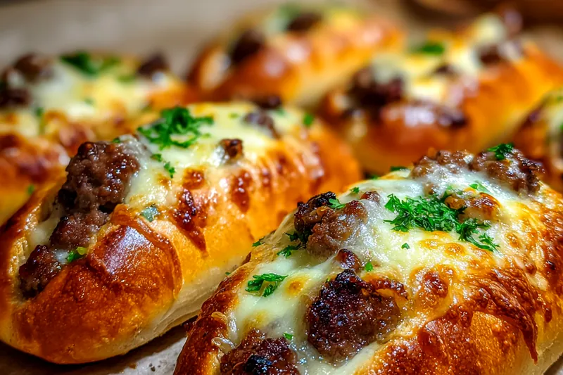 Fresh ingredients for Cheesy Beef-Stuffed Rolls