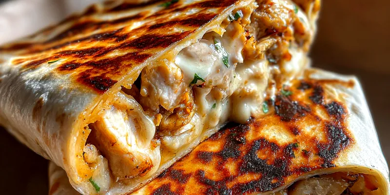Cheesy Garlic Chicken Wraps