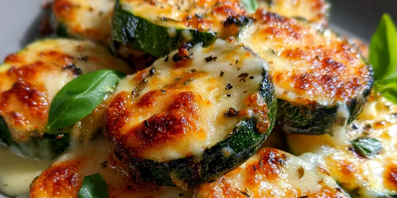 Cheesy Garlic Zucchini Steaks
