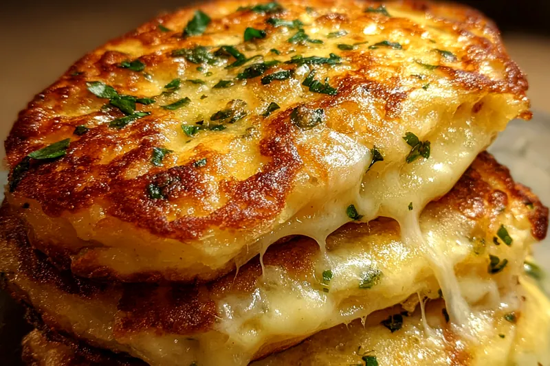 Fresh ingredients for Cheesy Potato Pancakes Delight