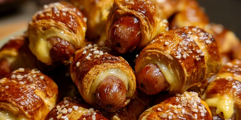 Cheesy Pretzel Wrapped Sausages