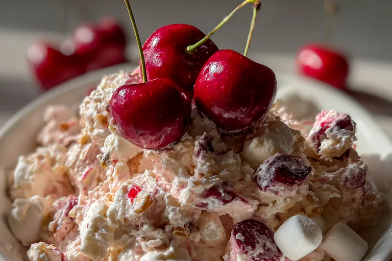 Fresh ingredients for Cherry Fluff Delight