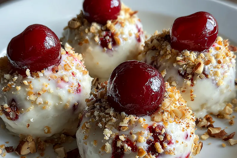 Fresh ingredients for Cherry Nut Cream Bites