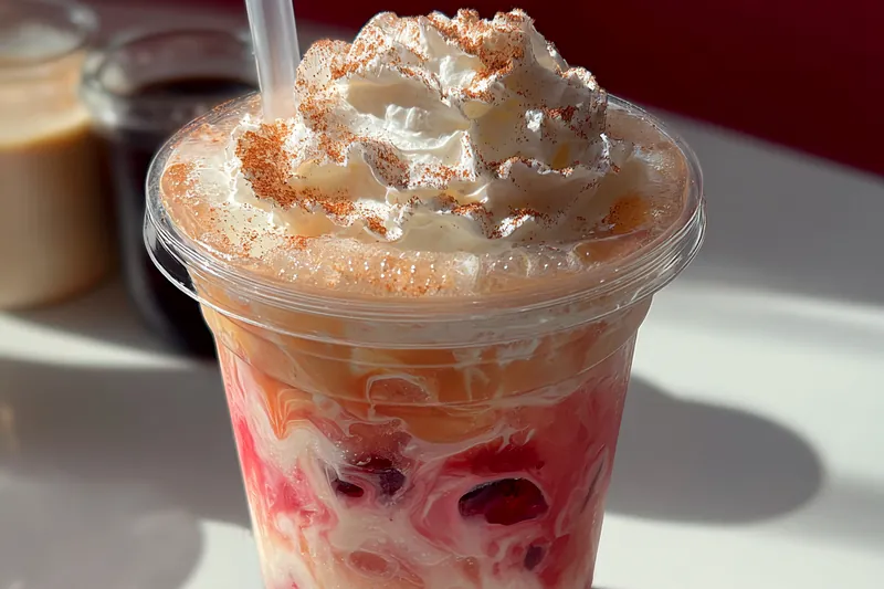 Fresh ingredients for Cherry Vanilla Iced Latte