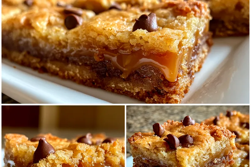 Cooking process for Chocolate Caramel Cookie Bars