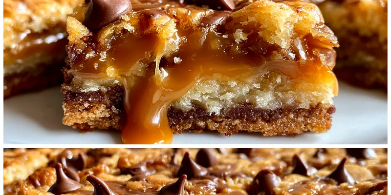 Chocolate Caramel Cookie Bars