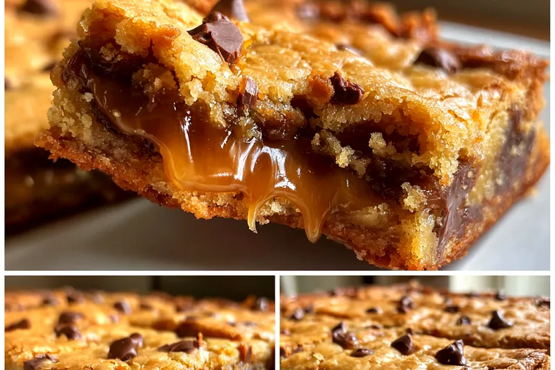 Fresh ingredients for Chocolate Caramel Cookie Bars