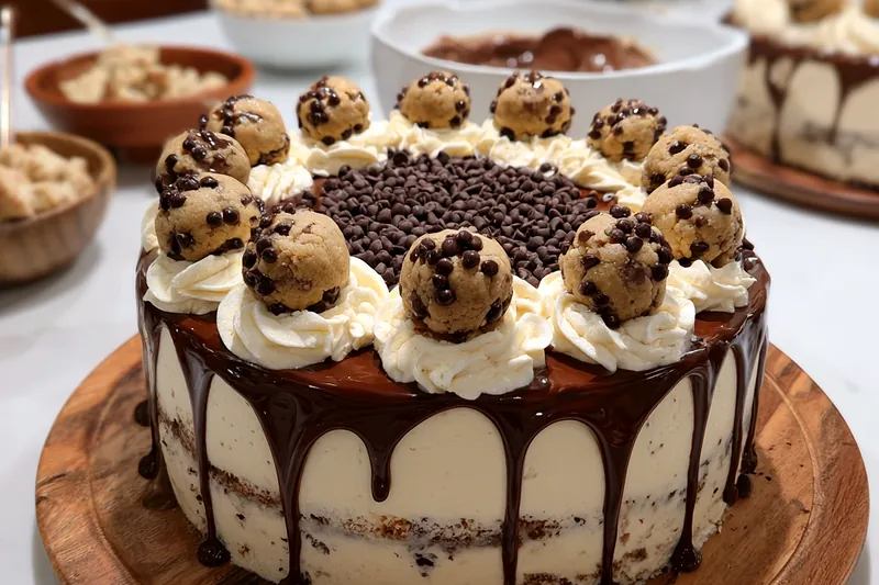 Cooking process for Chocolate Chip Cookie Dough Cake