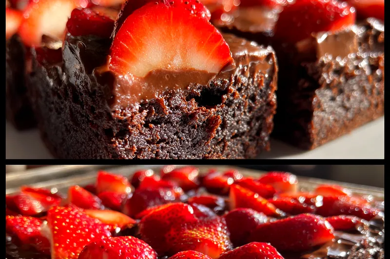 Cooking process for Chocolate Strawberry Brownie Delight