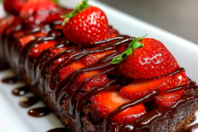 Cooking process for Chocolate Strawberry Brownies