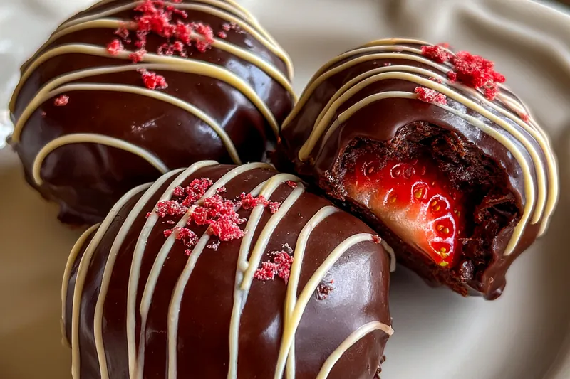 Fresh ingredients for Chocolate Strawberry Truffle Delight