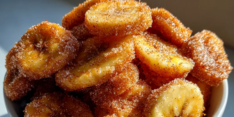 Cinnamon Sugar Baked Banana Chips