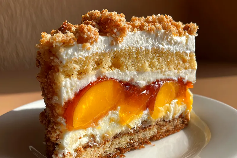 Fresh ingredients for Classic Peach Layer Cake