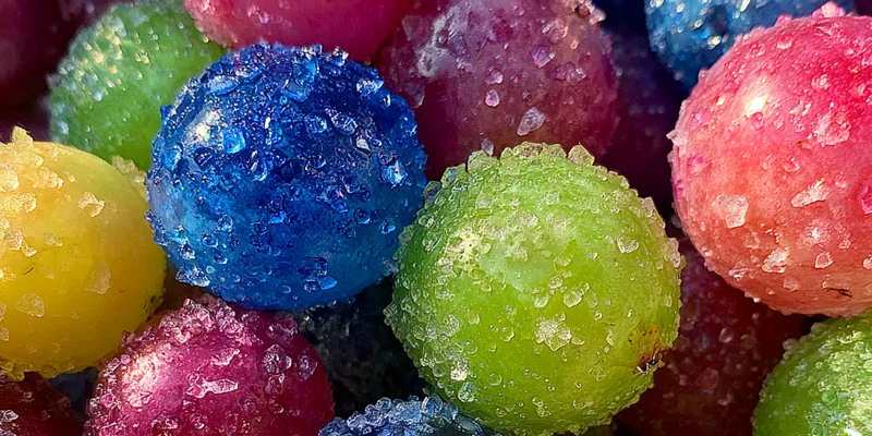 Colorful Candied Grapes Treat