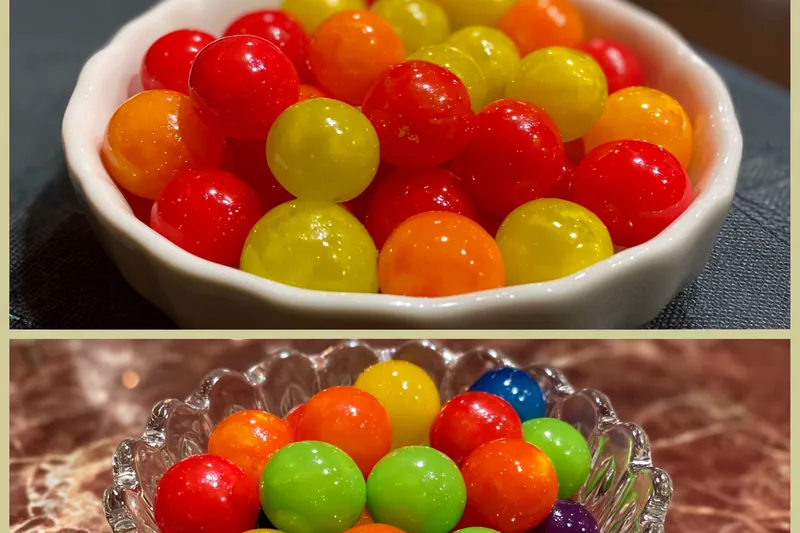 Fresh ingredients for Colorful Candy-Coated Grapes