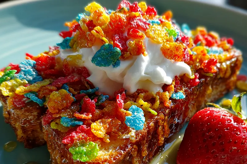 Cooking process for Colorful Cereal Crunch Toast