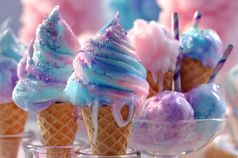 Cooking process for Colorful Cotton Candy Ice Cream