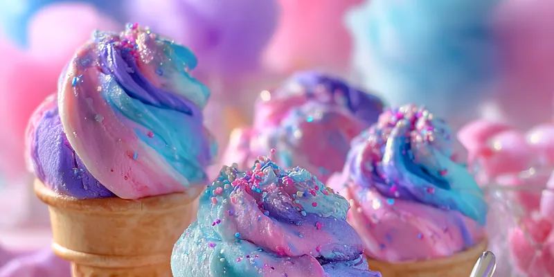 Colorful Cotton Candy Ice Cream
