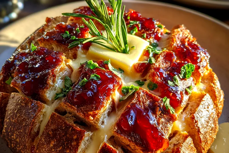 Cooking process for Cranberry Brie Pull-Apart Bread