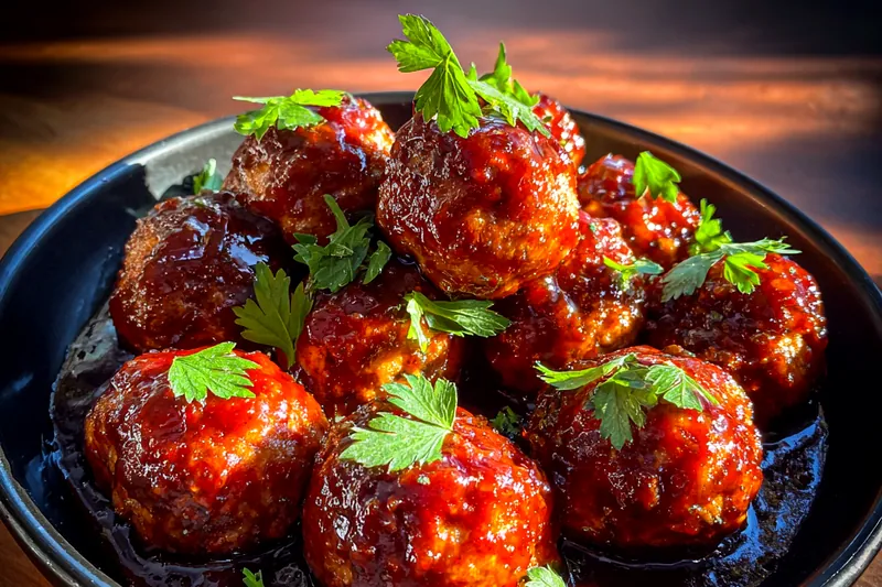 Cooking process for Cranberry Glazed Meatballs