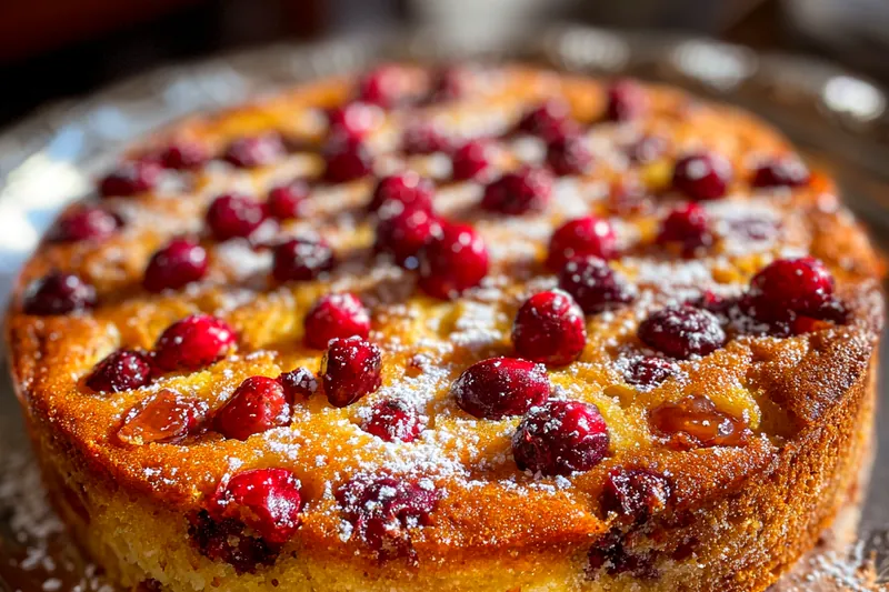 A beautiful arrangement of fresh cranberries, oranges, and walnuts ready for Cranberry Orange Breakfast Delight.