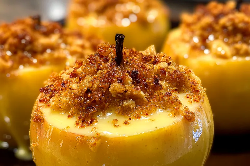 Cooking process for Creamy Apple Crumble Delight