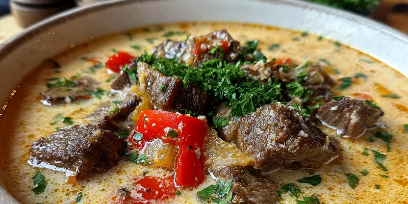 Creamy Beef and Pepper Soup