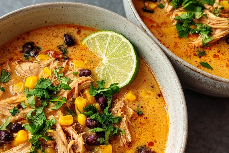 Cooking process for Creamy Chicken Poblano Black Bean Soup