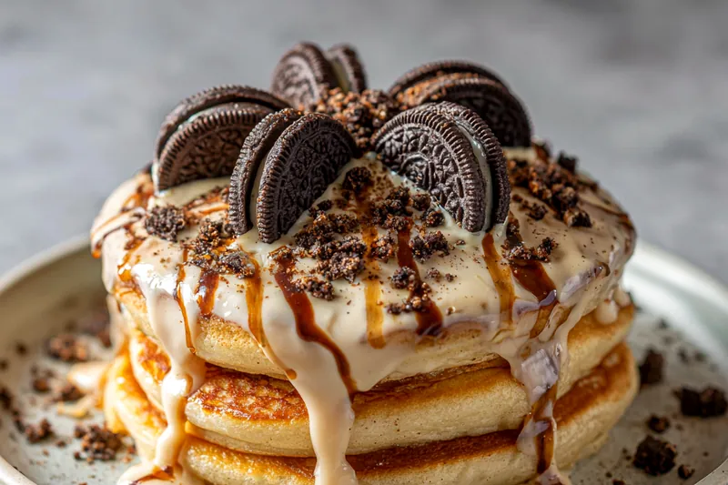 Cooking process for Creamy Chocolate Pancake Stack