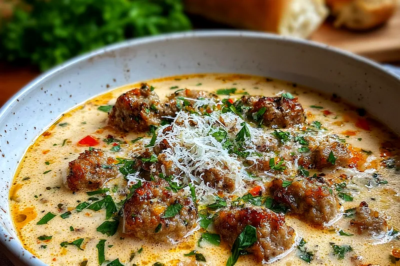Cooking process for Creamy Italian Sausage Soup