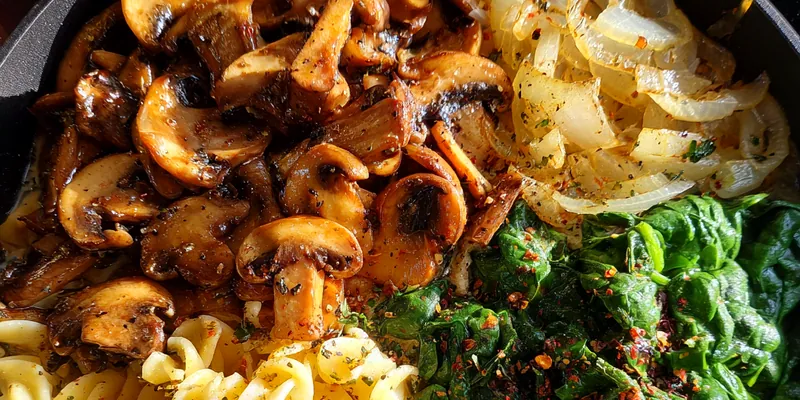 Creamy Mushroom Spinach Pasta