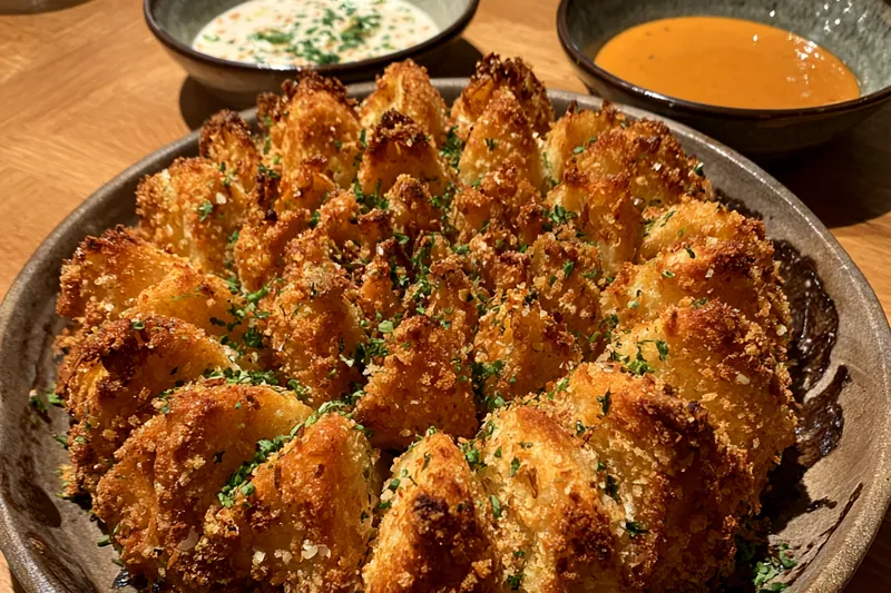 Fresh ingredients for Crispy Blooming Onion Delight