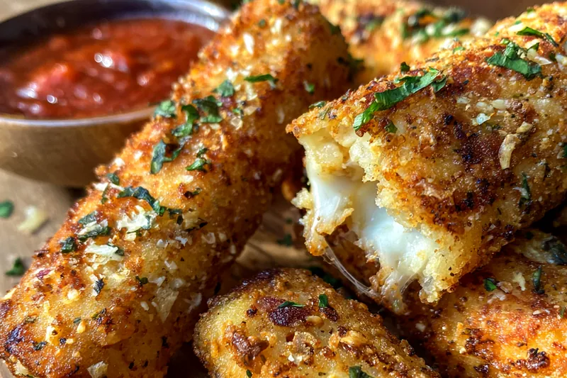 Cooking process for Crispy Cheese Sticks Delight