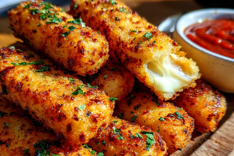 Fresh ingredients for Crispy Cheese Sticks Delight