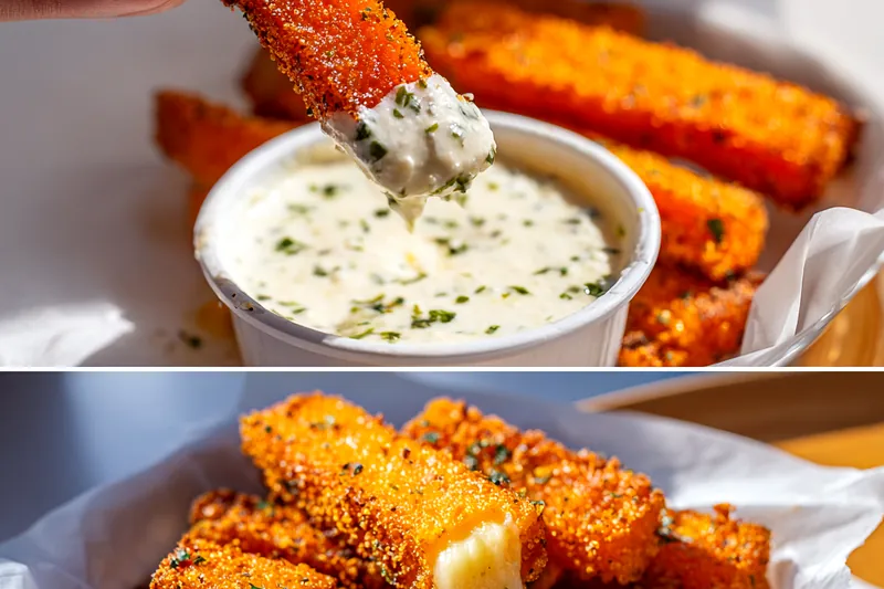 Cooking process for Crispy Cheese Sticks with Sauce