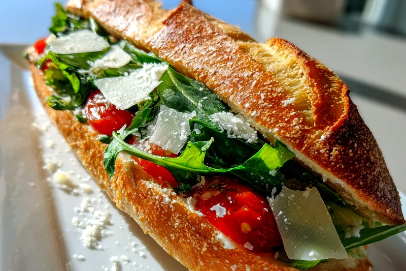 Fresh ingredients for Crispy Chicken Caesar Sandwich