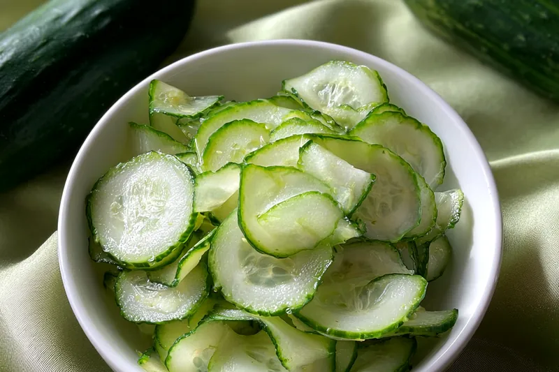 Fresh ingredients for Crispy Cucumber Chips