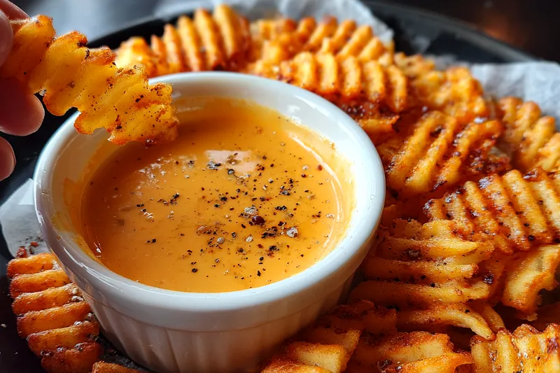 Cooking process for Crispy Fries with Dipping Sauce